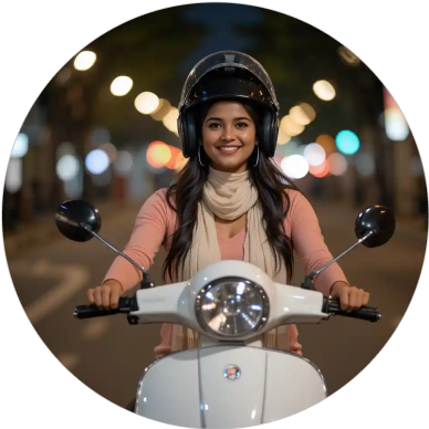 Join the movement of women empowerment with our scooty taxi platform—driven by female riders for secure and affordable scooty rides